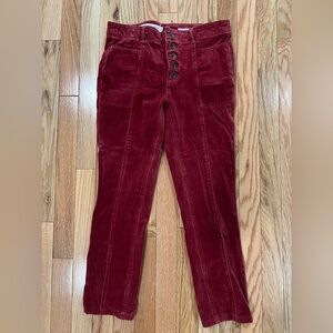 Pilcro and the Letterpress Burgundy Button-Up Pants
